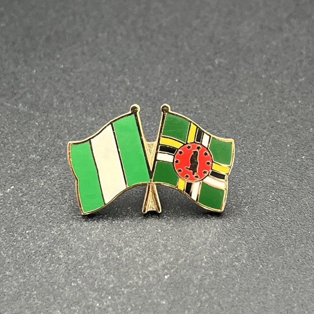 Dominica Nigeria Crossed Flags Lapel Hat Pin